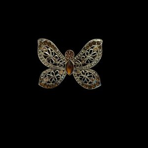 Monet Elegant Butterfly Brooch with Gem Accents